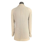 EMPORIO ARMANI Womens Blazer 40 Beige Single Button Mesh Texturd Jacket Designer