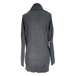 MICHAEL KORS Womens Sweater Dress S Grey Turtleneck Shoulder Zip Logo Designer