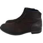 ZARA Black Tag Brown Nubuck Leather Mens Lace-Up Boots Size 7 US