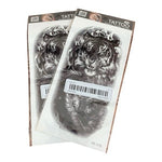 Lot of 2 Tiger Tattoos Grey White Waterproof Breathable Permanent Body Art New