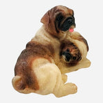 Dog Mate Pug Family Figurine Momma Dog & Puppy 4.5" Resin Sculpture Vintage Dog