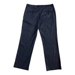 Theory Women's Navy Blue Linen Viscose Ankle Crop Dress Pants 6 Straight Leg VG