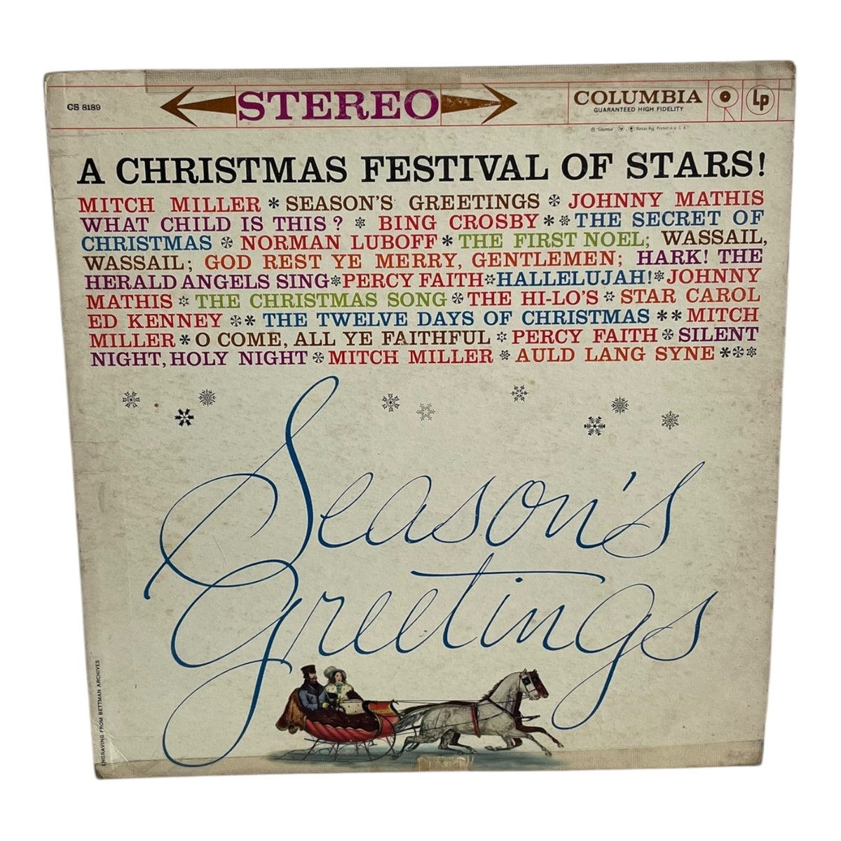 Various - Season's Greetings Christmas Festival Stars 1959 Columbia Stereo LP