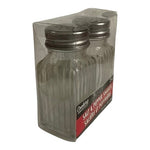 Cooking Concepts Glass Salt Pepper Shaker Set Metal Tops 3.5" Kitchen Tableware