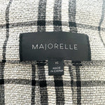 Majorelle Black Plaid Ruffle Marina Blouse XS Long Sleeve Sheer Revolve Top