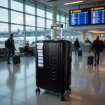 IZOD Zane 24 Inch Hardshell Spinner Luggage Black Expandable Suitcase New