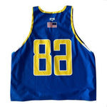 Unisex Athletic Jersey L Blue Yellow Reversible Tank Top DriFIT Mesh Performance
