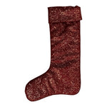 Berkshire Christmas Stocking 19" Glitter Hooked Red Gold NWT