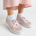 Womens Pink Mesh Orthopedic Comfort Walking Tennis Shoes Lace Up Soft Sole Sz 9