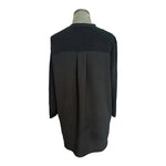 Talbots Black Open Front Blazer Duster Knit Sheer Back Women's Size M 26.5"