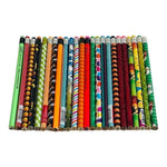 24 Wood Pencils NEW Back to School Unsharpened with Erasers Mixed Themes