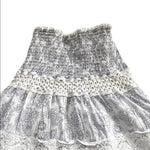 Victorias Secret Strapless White Floral Lace Mini Dress Cotton Fit Flare XS