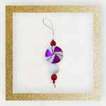 Vintage Beads Tassel Christmas Ornament Swirl Drop Red Pink White 6.5” Xmas