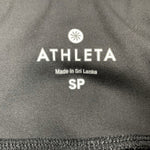 ATHLETA Women's Black Sheer Mesh Panel Capris Sz SP Compression Yoga Leggings