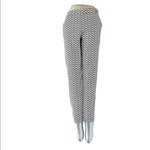 ORSAY White Navy Blue Geometric Pattern Straight Leg Pants EUR 40 M Cotton VG