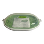 Microwave Fish Veggie Steamer Green White 12.5" Healthy Cooking Kitchen Tool