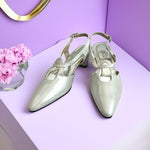 Ros Hommerson Prize White Pearl Leather Pumps Low Heels Women’s Size 9.5 NIB