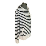 Ralph Lauren Jeans Women's Striped Hoodie XL Navy Blue Cotton LRL Sweatshirt VG