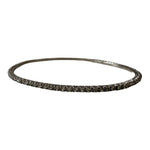 Rhinestones Crystal Silver Tone Bangle Bracelet 9” Nickel Free Jewelry with Gift
