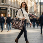 Adrienne Vittadini Large Travel Tote Bag Mystic Fantasy Print Shoulder Strap Bag