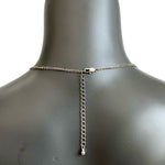 Women's Double Strand Silver Tone Dainty Leaf Pendant Necklace 18" Openwork VG