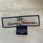 Tommy Bahama Men's Beige Silk Palm Print Hawaiian Shirt L Relaxed Fit $159 VG