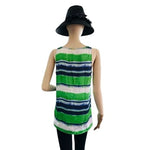 MICHAEL KORS Multicolor Stripe Satin Tank Top Women M Sleeveless Blouse EXC