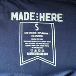 MADE HERE All American Navy White Viscose Rayon Spandex Boxer Brief Mens Sz S