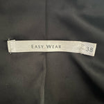 Easy Wear Women's Distressed Black Glossy Blazer S Cropped 3/4 Sleeve France VG