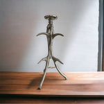 Tall Brass Silver Stag Antler Candelabra Candle Holder 25" Centerpiece