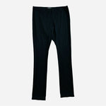 White House Black Market Women's Black Ponte Leggings M Ankle Slit Pull On VG