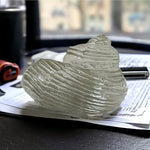 Clear Glass Seashell Paperweight Collectible Coastal Decor Art Figurine 4" Good