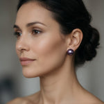 Purple Pearl Stud Earrings Women’s NWOT