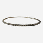 Rhinestones Crystal Silver Tone Bangle Bracelet 9” Nickel Free Jewelry with Gift