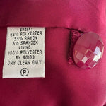 Simply Chloe Dao Women's Magenta Origami Trim Sleeve Blazer S 3D Flower 4-Button