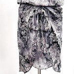 ARBER 100% Silk Gray Black Floral Sleeveless Top Skirt Suit Set Sz M Good Cond