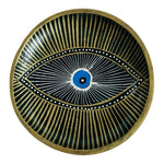 Unique Seeing Eye Wood Bowl Hand Painted Amulet Design 6" Organic Snack Dish VG