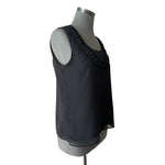 DANA BUCHMAN Women's Black Sheer Sleeveless Tank Blouse Size S Chain Detail NWT