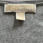 MICHAEL KORS Womens Poncho S/M Light Gray Birdie Sweater Knit Cape Fringe Design