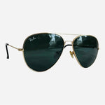 Vintage Ray-Ban Gold Metal Frame Aviator Sunglasses UV Protection
