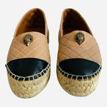 Women’s Shoes KURT GEIGER LONDON Slip On Espadrilles Black Tan Leather Loafers