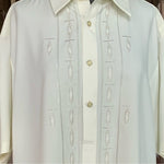 Burda Men's Off White Ivory Embroidered Front Tee XL Short Sleeve Vintage NWOT