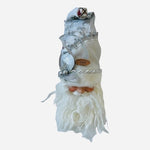 Silver White Fabric Santa Head Ornament 4"x5"x13" Jingle Hat 2008 Collection VG