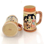 Vintage Pair 2 Japanese Bavarian Style Beer Steins 5.5 Hand-Painted Ceramic NWOT