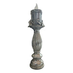 Vintage Style Single Stag LED Candelabra Battery Operated 15.5" Silver NIB