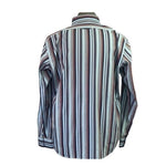 Hugo Boss Men's Multi-Color Striped Button Down Dress Shirt L Cotton Good