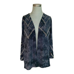 Chaser Women's Gray Silver Tie-Dye Beaded Duster Cardigan XS Kimono Viscose VG