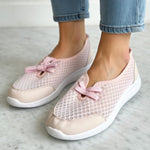 Womens Pink Mesh Orthopedic Comfort Walking Tennis Shoes Lace Up Soft Sole Sz 9