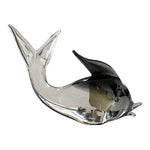 V. Nason Murano Glass Fish Figurine Paperweight 5.75" Smoky Grey Italy Label