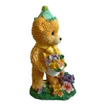 ENESCO Cherished Teddies Bear Flower Basket Figurine 7" Spring Resin Collectible